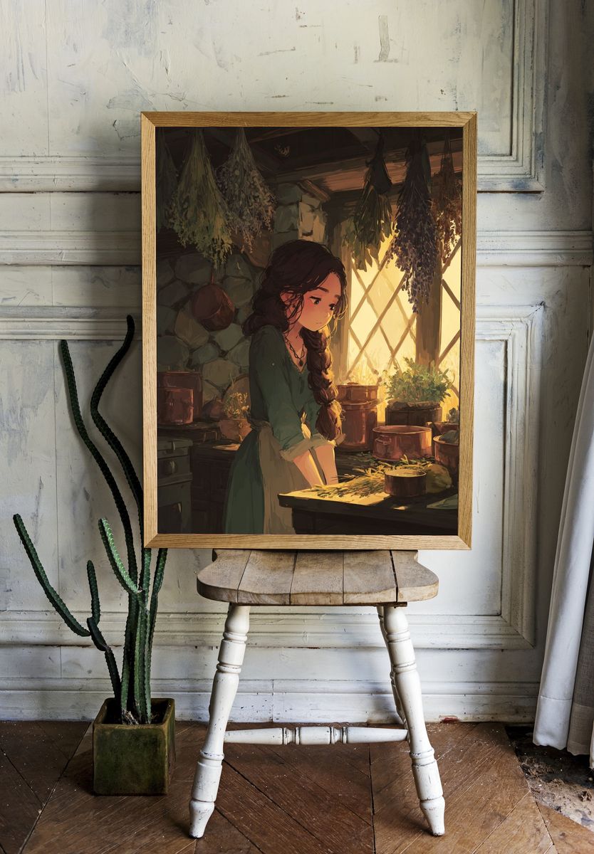 Herbal Kitchen Illustration Poster. room preview