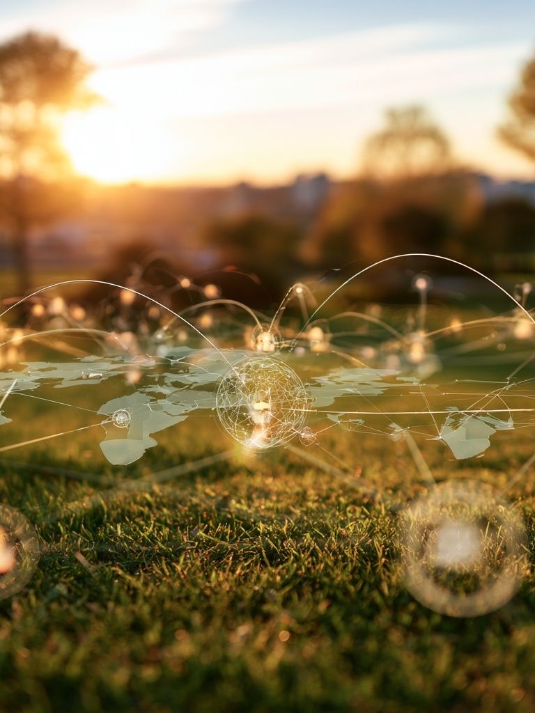 Connected World Sunset Poster. poster detail