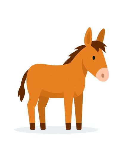 Cute Donkey Illustration Poster. poster
