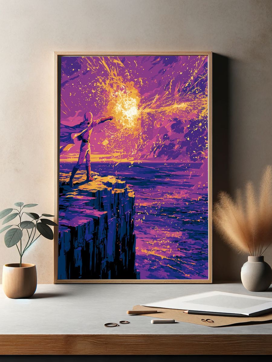 Cosmic Energy Burst Illustration Poster. — room view 2