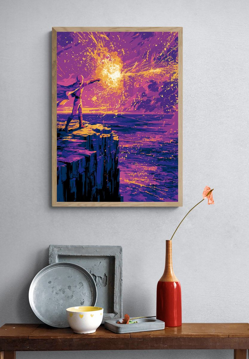 Cosmic Energy Burst Illustration Poster. — room view 3
