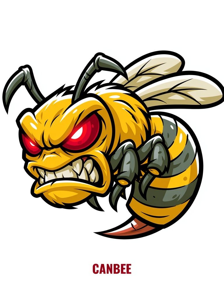 Angry Bee Cartoon Poster.