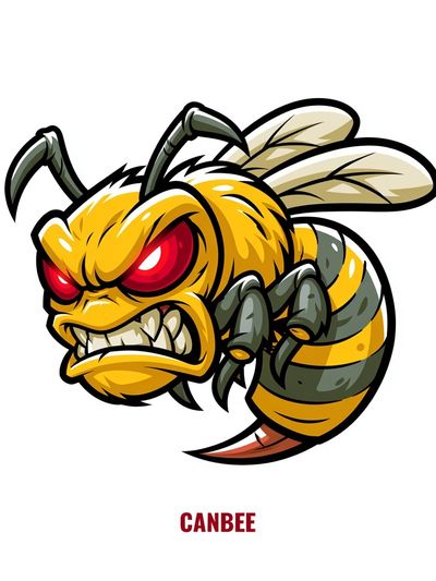 Angry Bee Cartoon Poster. poster