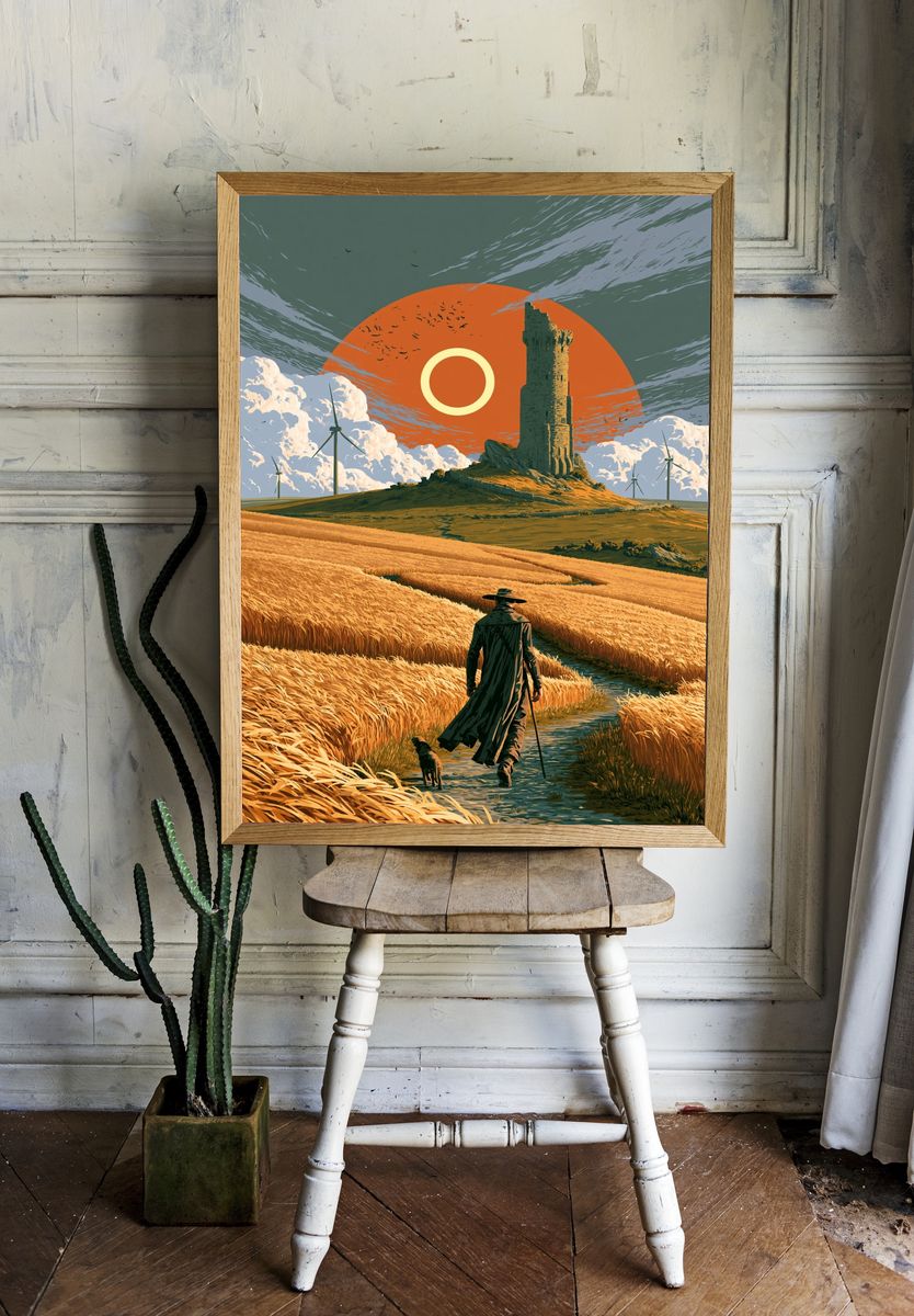 Solitary Wanderer Landscape Print. — room view 1