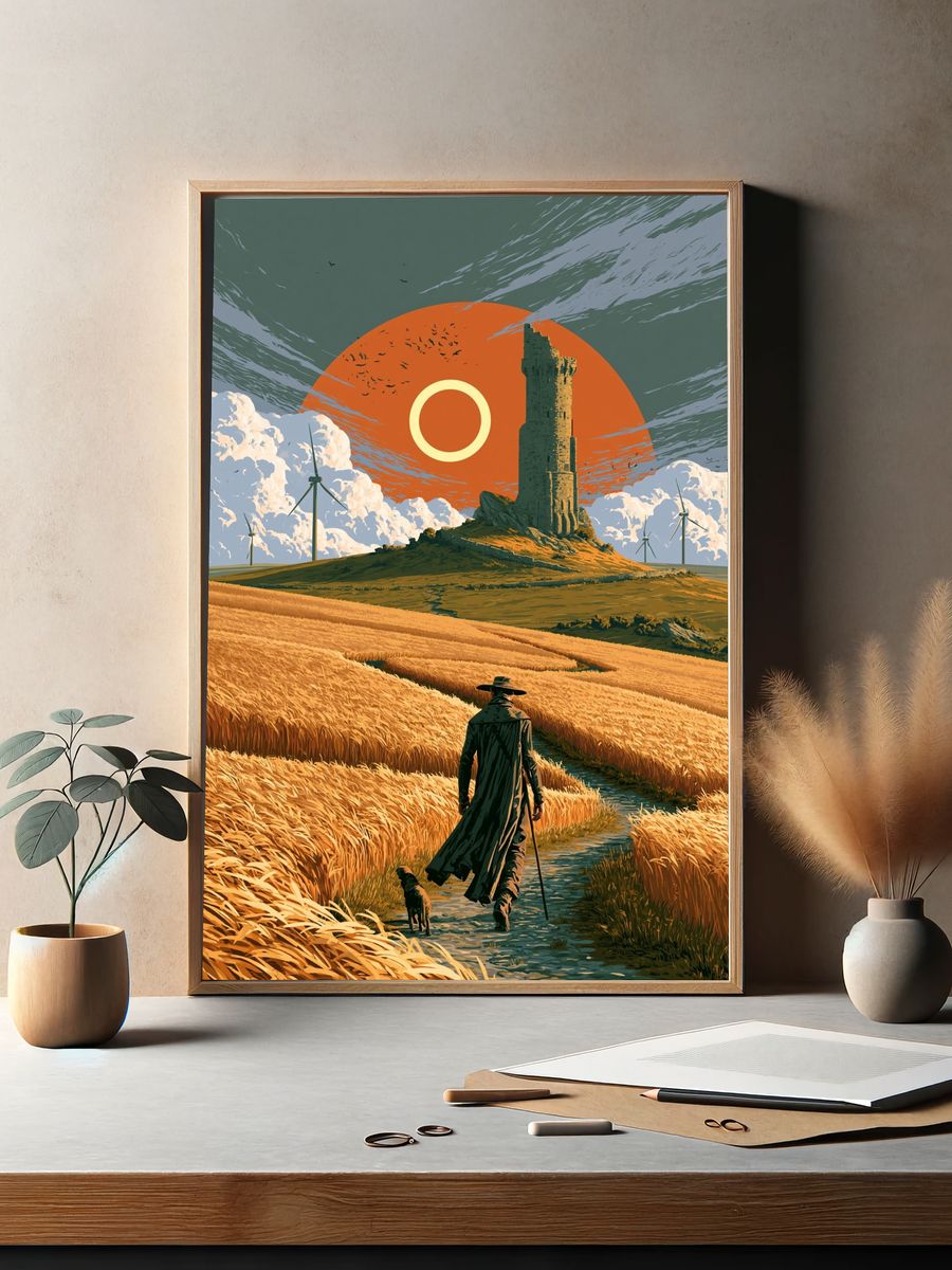 Solitary Wanderer Landscape Print. — room view 2