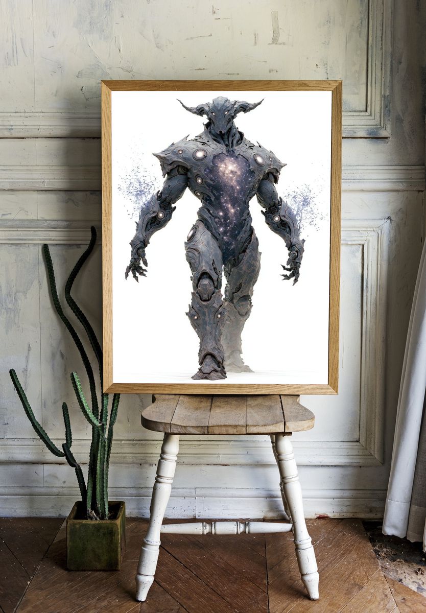 Cosmic Titan Digital Art Poster. — room view 1