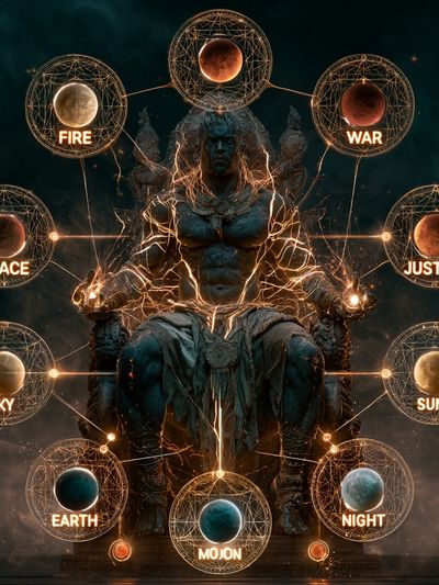 Cosmic Elements Throne Illustration Poster. poster