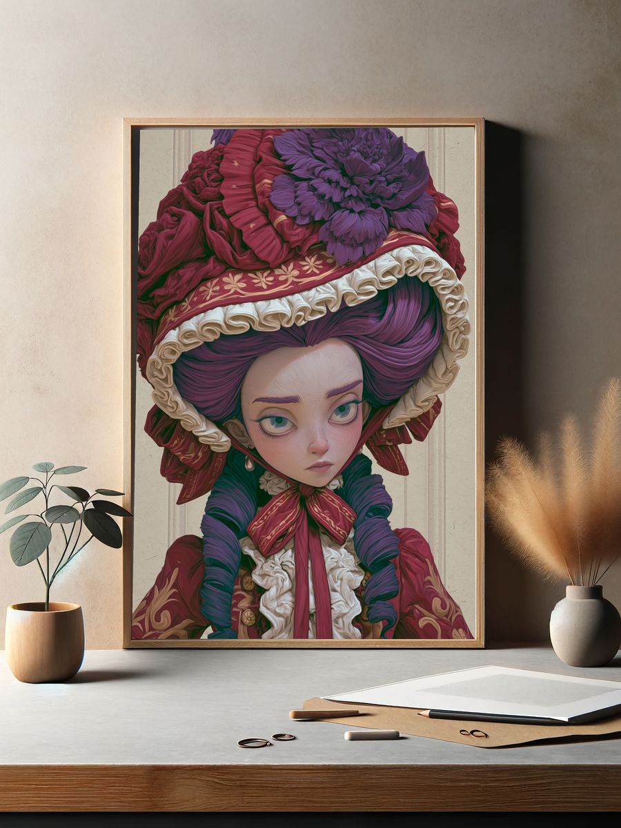Baroque Doll Portrait Print. — room view 2