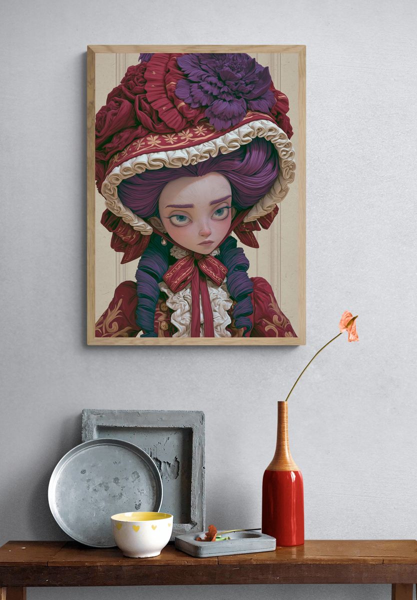 Baroque Doll Portrait Print. — room view 3