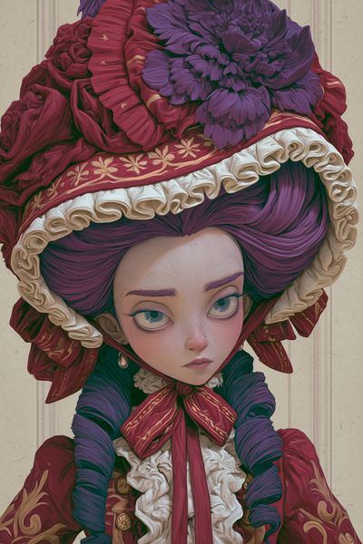 Baroque Doll Portrait Print.