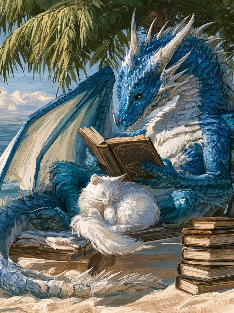 Blue Dragon Beach Reading Poster. poster detail