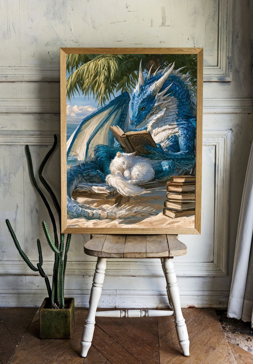 Blue Dragon Beach Reading Poster. — room view 1