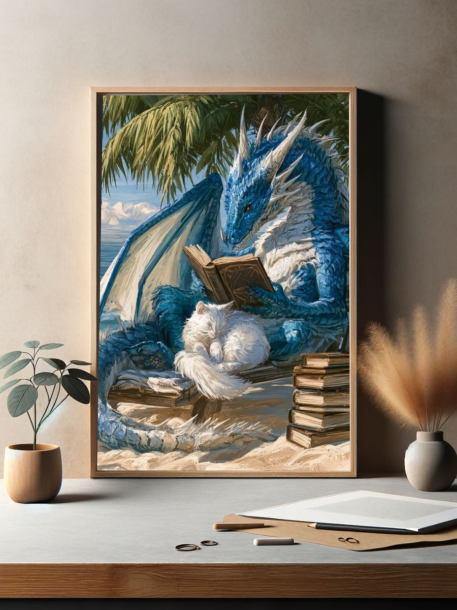 Blue Dragon Beach Reading Poster. — room view 2