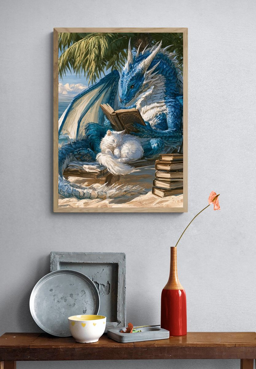 Blue Dragon Beach Reading Poster. — room view 3