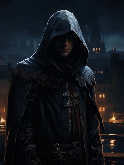 Hooded Assassin Night City Print. poster