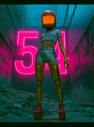 Cyberpunk Helmet Figure Poster. poster
