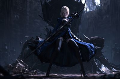 Dark Fantasy Warrior Illustration Poster. poster