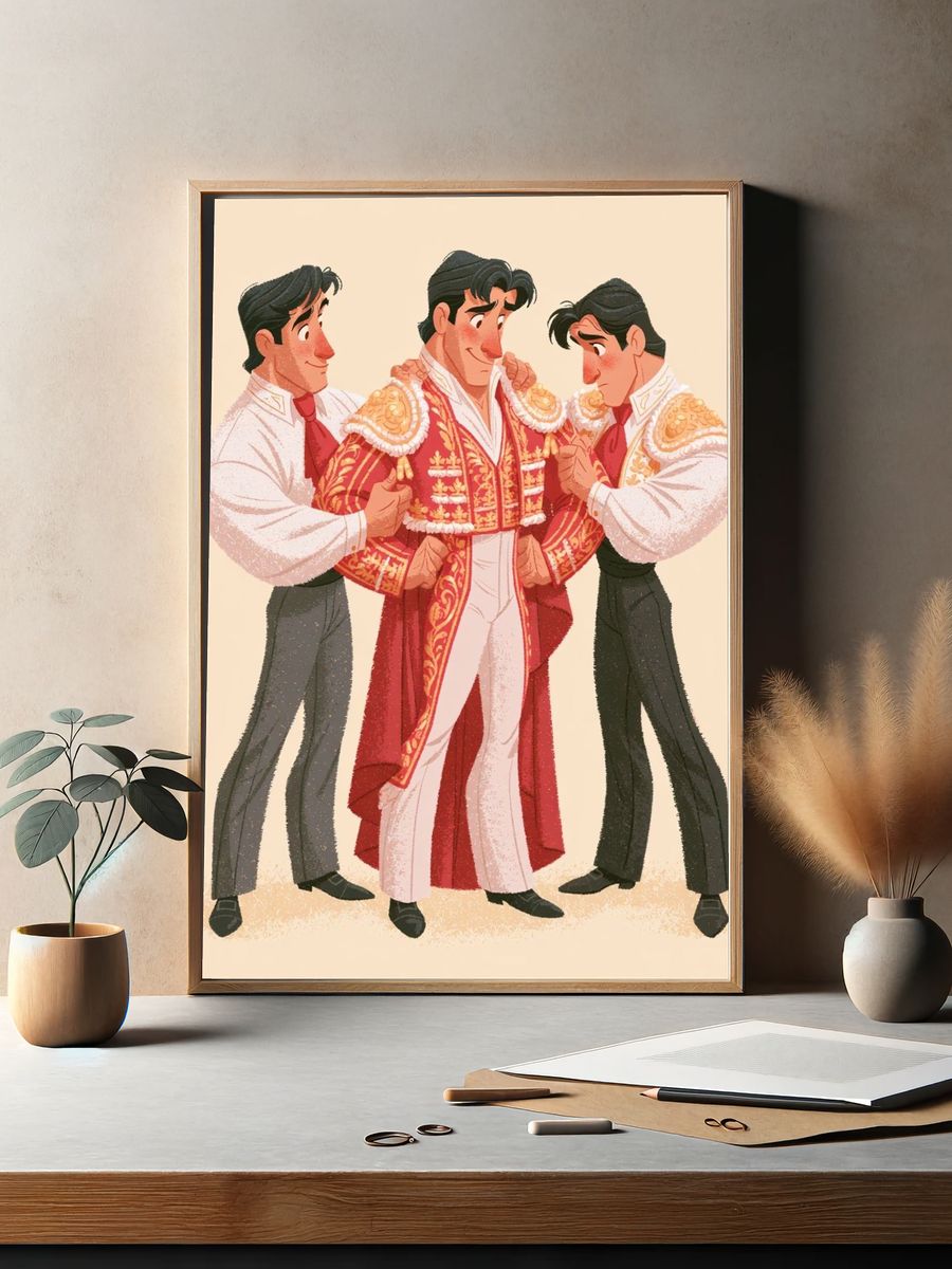 Matador Trio Illustration Poster. — room view 2