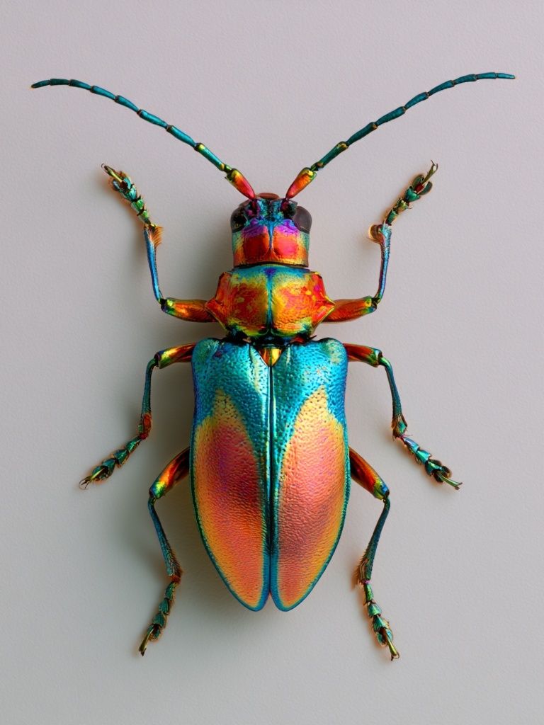 Rainbow Beetle Illustration Poster. poster — illustration art