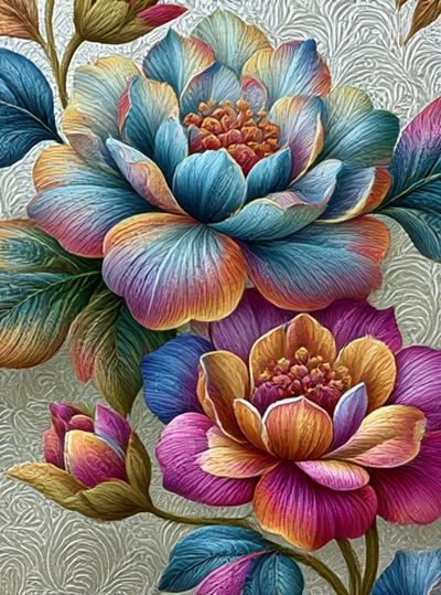 Rainbow Floral Illustration Poster. poster