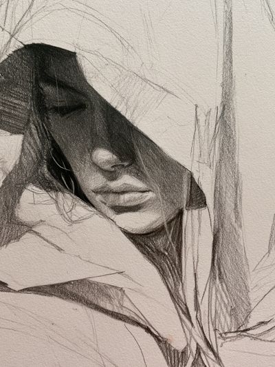 Hooded Portrait Sketch Poster. poster