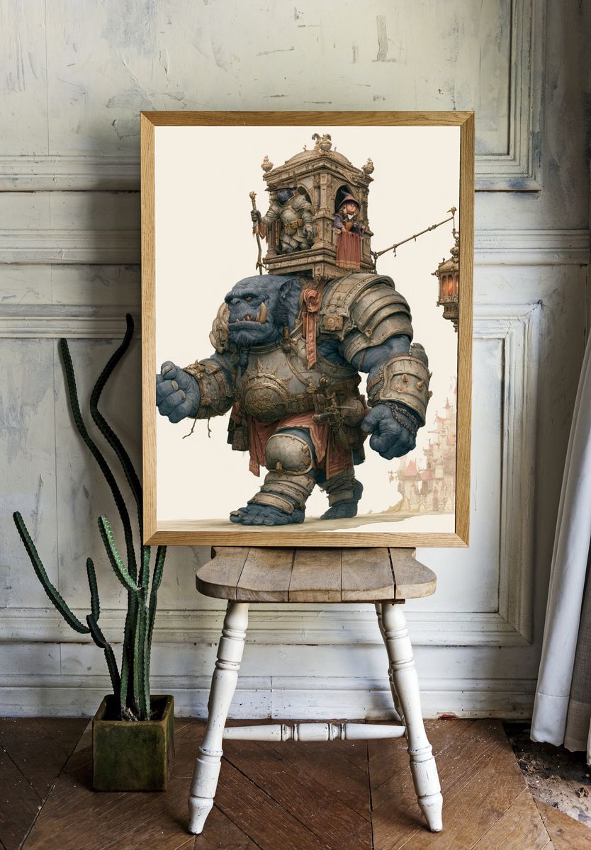Fantasy Ogre Guardian Print. room preview