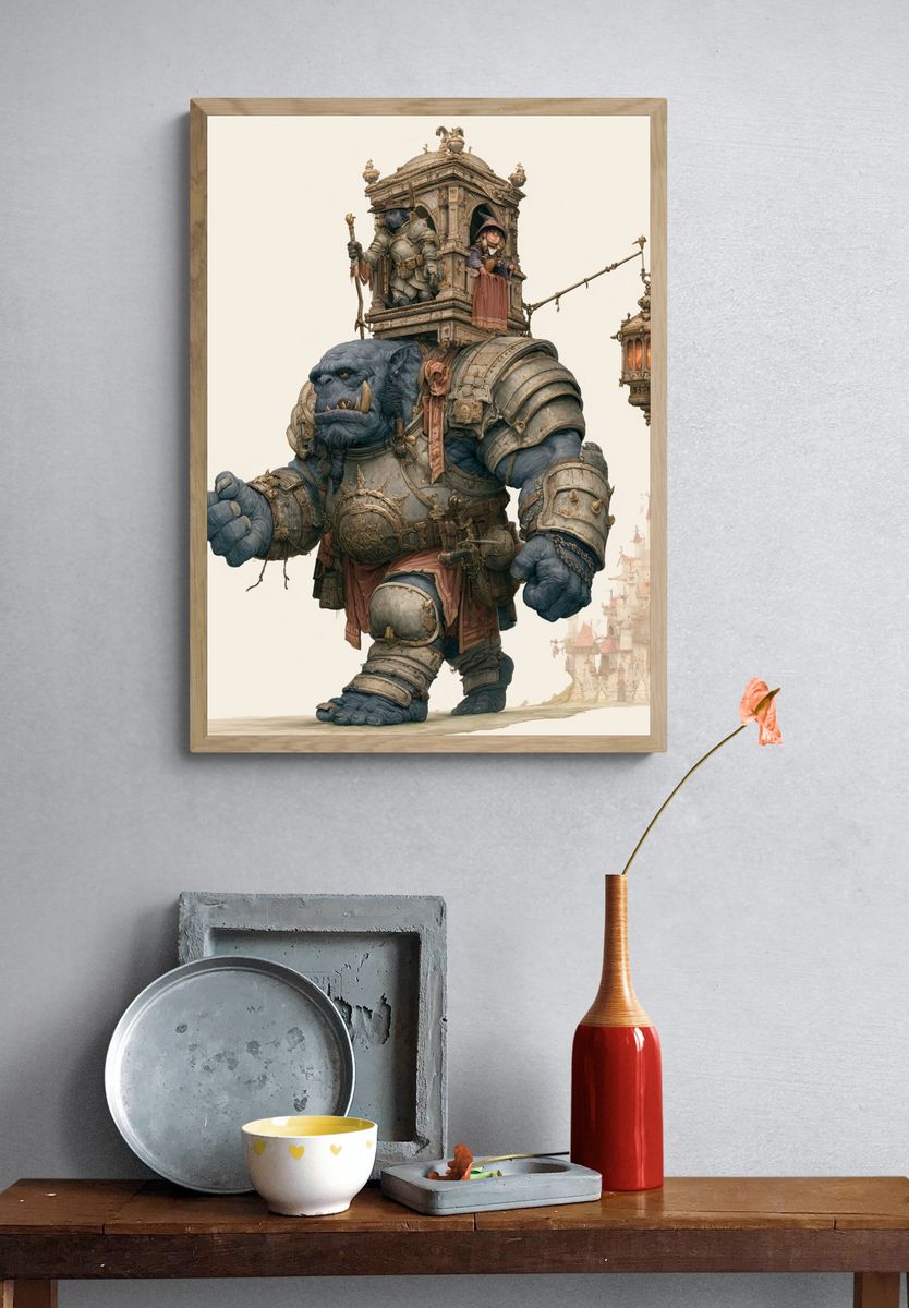 Fantasy Ogre Guardian Print. — room view 3
