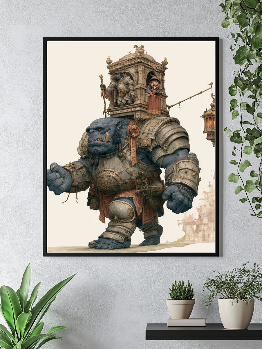 Fantasy Ogre Guardian Print. — room view 4