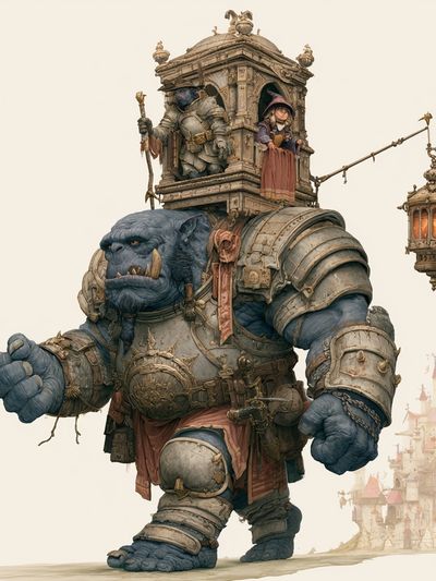 Fantasy Ogre Guardian Print.