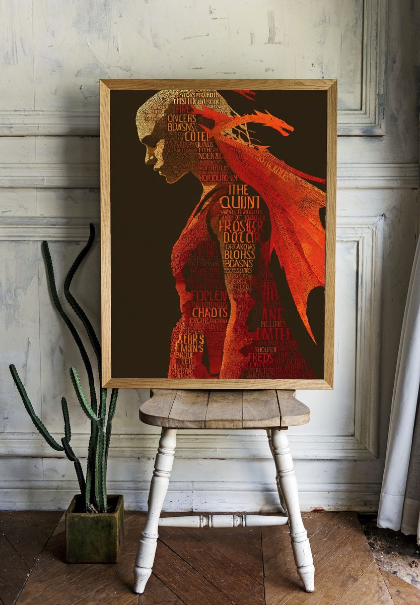 Dragon Woman Typography Poster. room preview