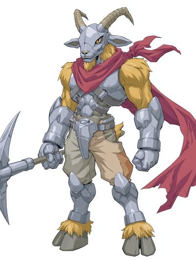 Armored Goat Warrior Illustration Print. poster