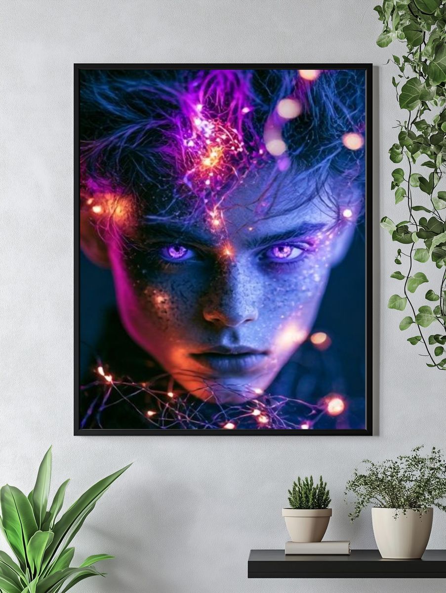 Neon Dream Portrait Poster. — room view 4