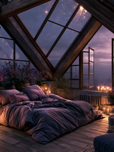 Dreamy Attic Bedroom Poster. poster