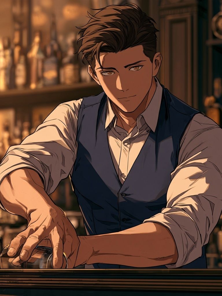 Bartender Portrait Illustration Poster. poster — illustration art