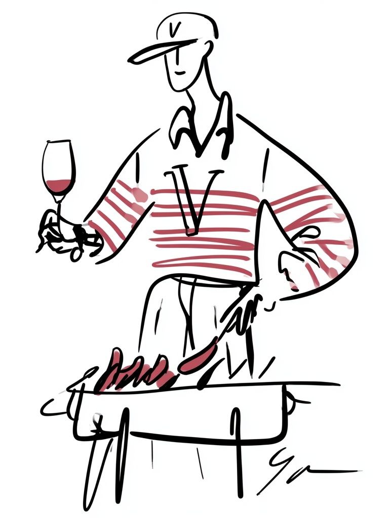 Wine Tasting Line Art Poster. poster — illustration art