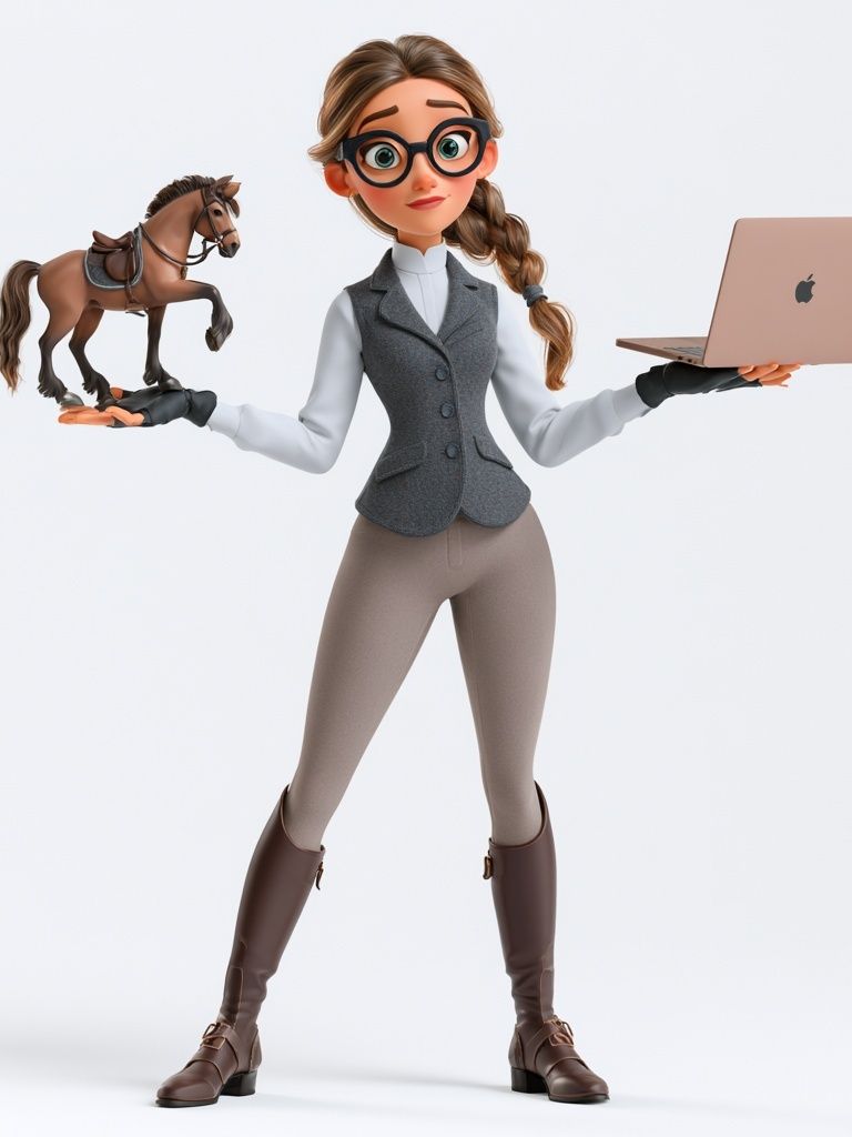 Equestrian Girl 3D Illustration Poster. poster detail
