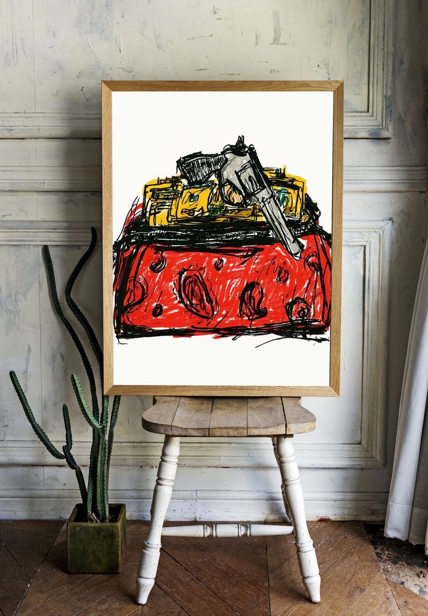 Strawberry Jam Jar Illustration Poster. — room view 1