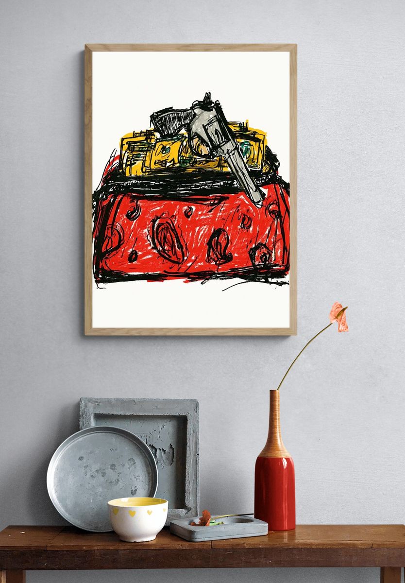 Strawberry Jam Jar Illustration Poster. — room view 3