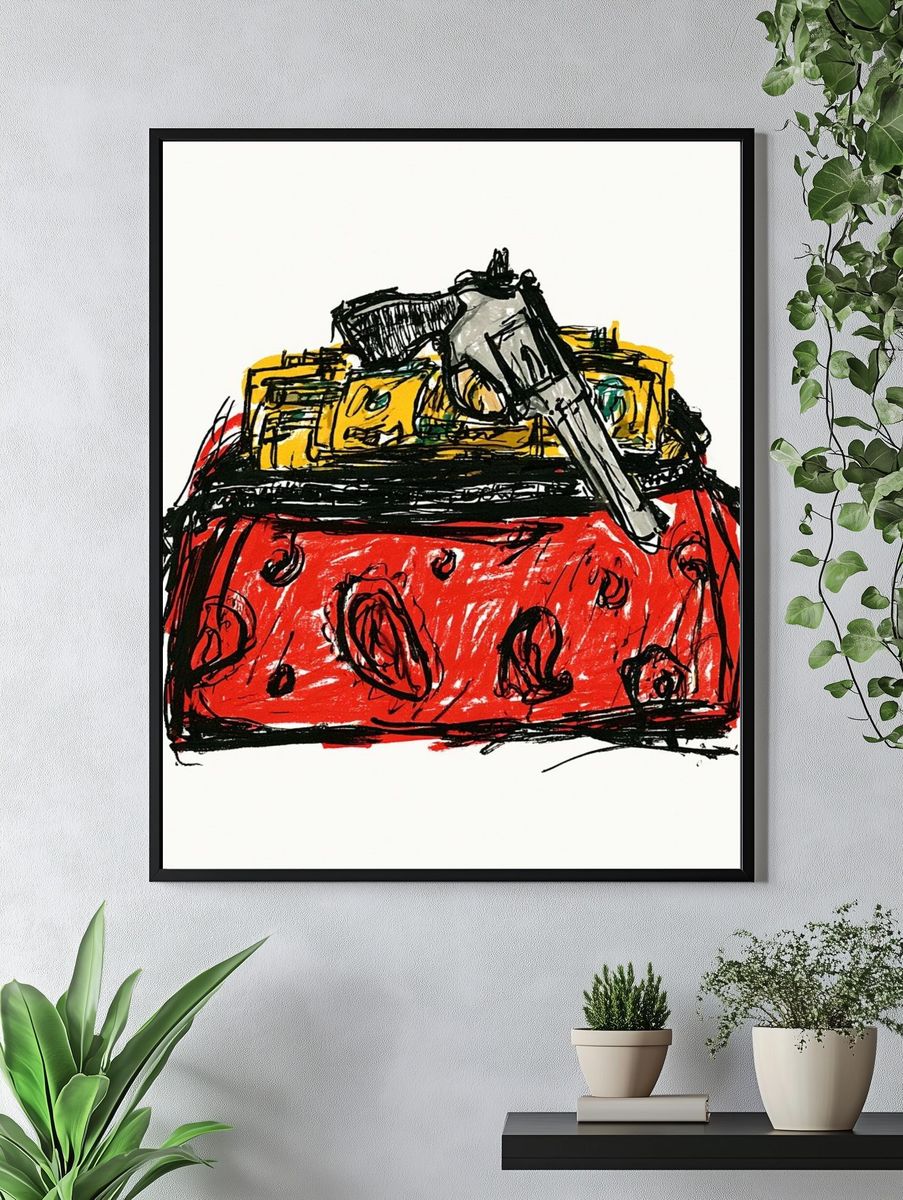 Strawberry Jam Jar Illustration Poster. — room view 4