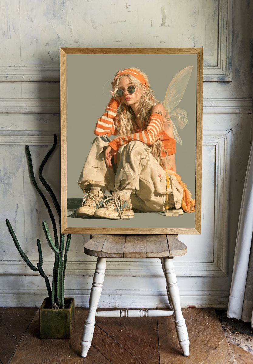Fairy Fashion Portrait Print. — room view 1