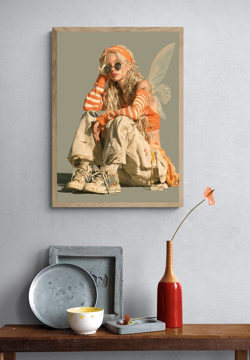 Fairy Fashion Portrait Print. — room view 3