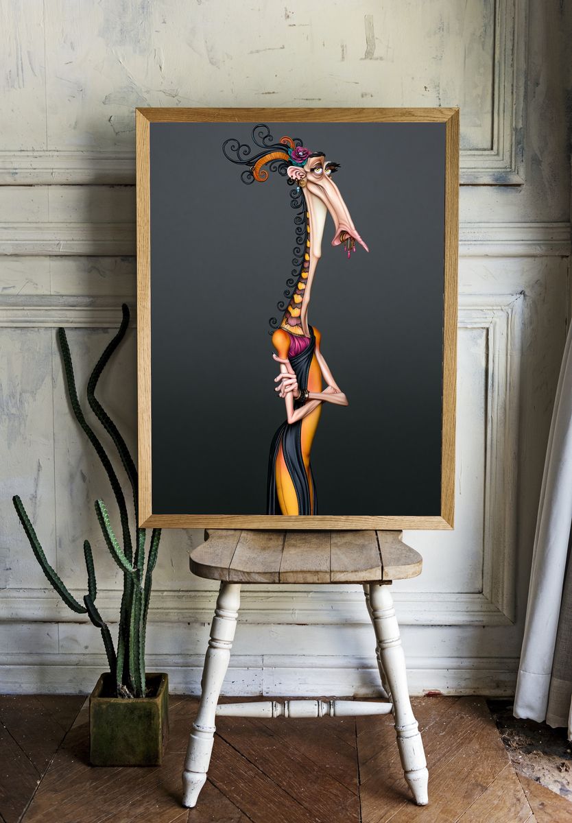 Surreal Fashion Figure Illustration Poster. room preview