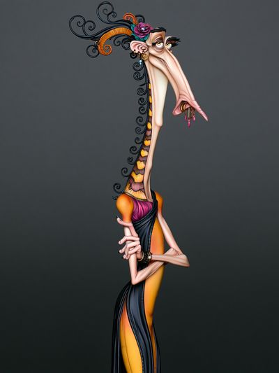 Surreal Fashion Figure Illustration Poster. poster