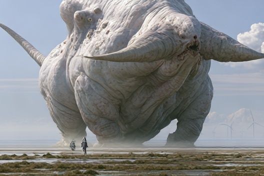 Giant Elephant Surrealism Poster. poster detail