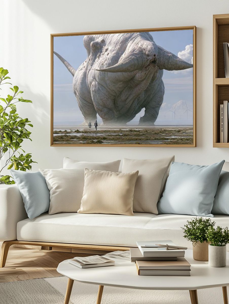Giant Elephant Surrealism Poster. — room view 2