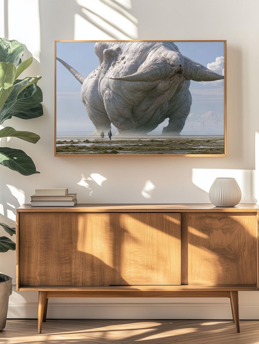 Giant Elephant Surrealism Poster. — room view 3