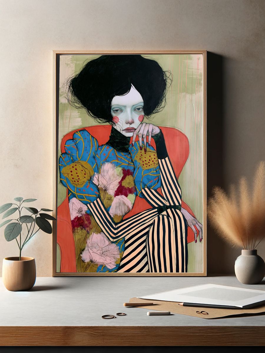 Surreal Fashion Portrait Print. — room view 2