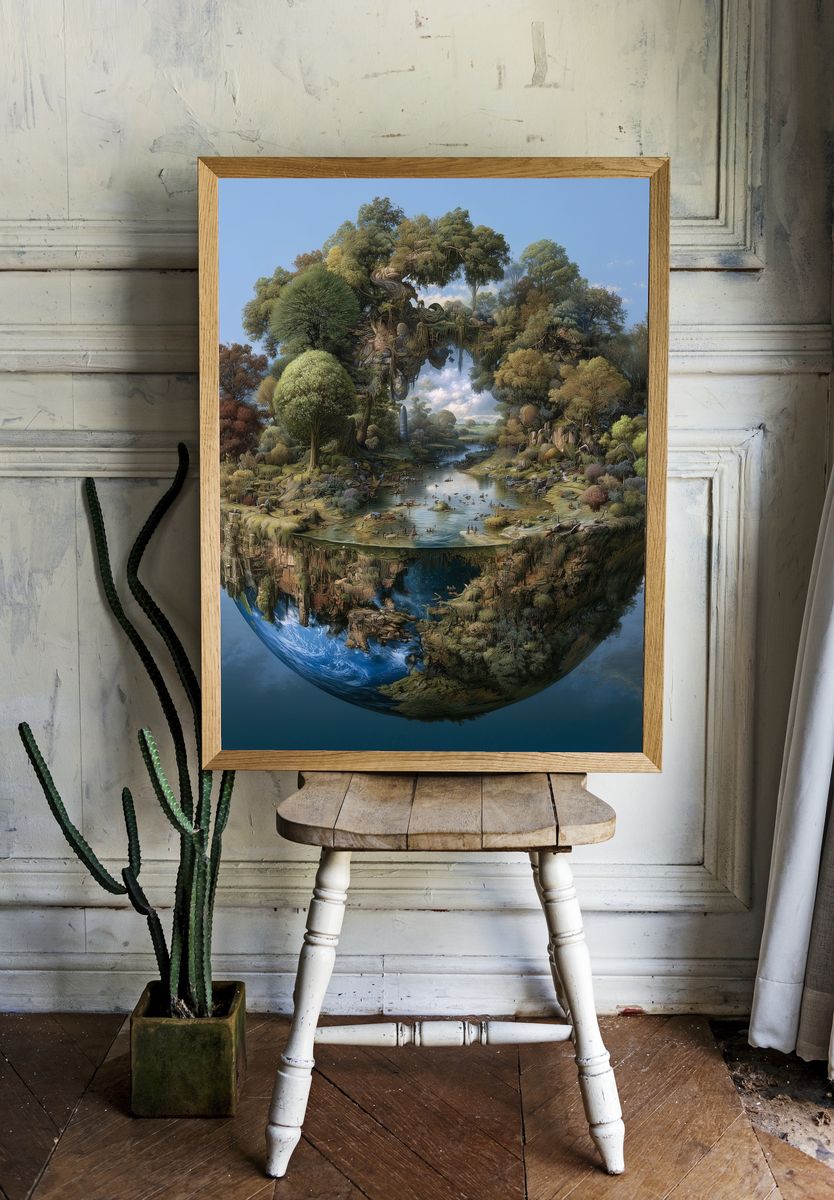 Floating Forest World Print. — room view 1