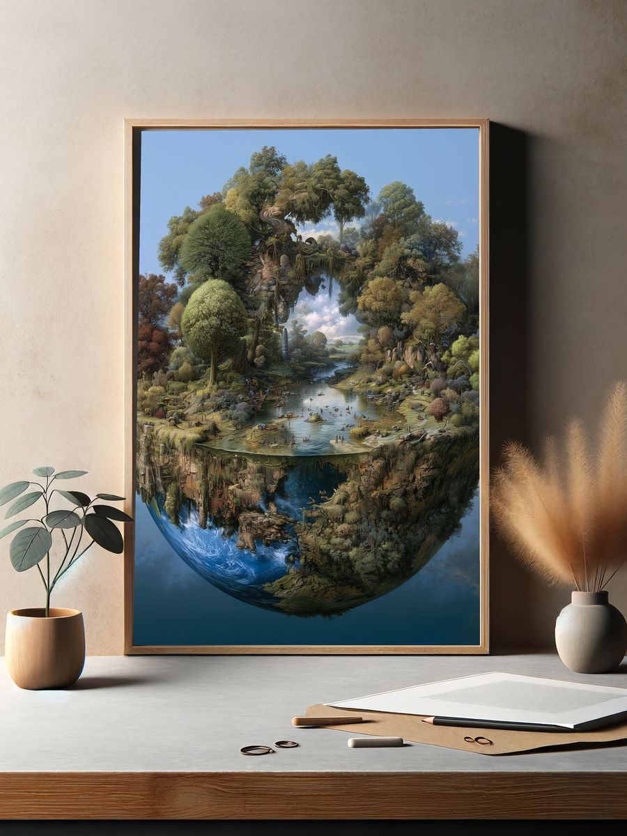 Floating Forest World Print. — room view 2