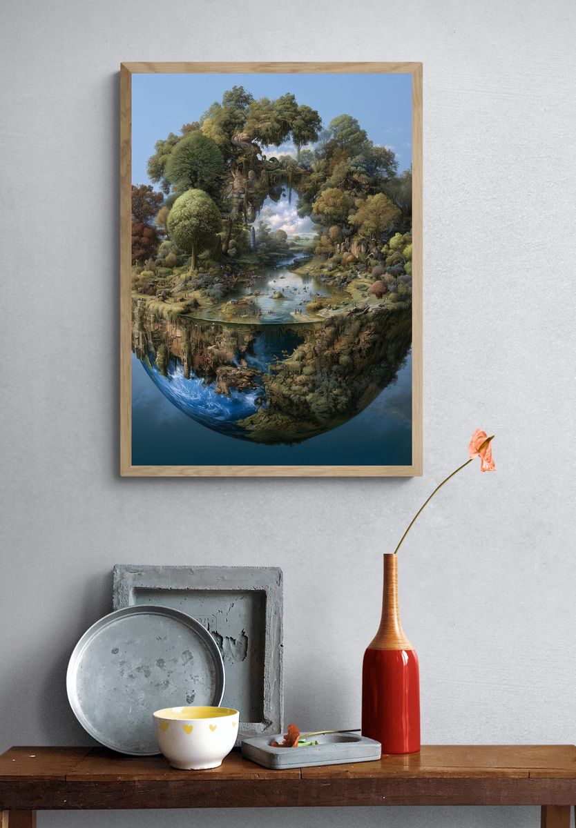 Floating Forest World Print. — room view 3